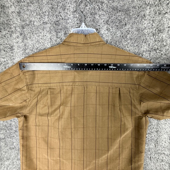 REI Mens S Brown Grid Button Down Shirt Long Sleeve Rayon Blend Utility Gorpcore - Picture 14 of 16